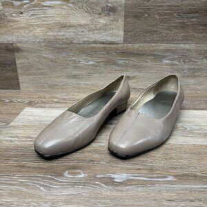 Ros Hommerson Tan Leather Block Heels Women's Size 9WW